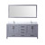 Lexora Jacques 72 in. W Dark Grey Bath Vanity Cabinet, Cultured Marble Top, Faucet Set, and 28 in. Mirror