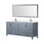 Lexora Jacques 72 in. W Dark Grey Bath Vanity Cabinet, Cultured Marble Top, Faucet Set, and 28 in. Mirror