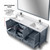 Lexora Jacques 72 in. W Dark Grey Bath Vanity Cabinet, Cultured Marble Top, Faucet Set, and 28 in. Mirror