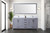 Lexora Jacques 72 in. W Dark Grey Bath Vanity Cabinet, Cultured Marble Top, Faucet Set, and 28 in. Mirror