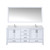Lexora LVJ72DA311 Jacques 72 in. W White Bath Vanity Cabinet, Cultured Marble Top, Faucet Set, and 28 in. Mirror