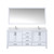 Lexora Jacques 72 in. W White Bath Vanity Cabinet, Cultured Marble Top, Faucet Set, and 28 in. Mirror