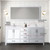 Lexora Jacques 72 in. W White Bath Vanity Cabinet, Cultured Marble Top, Faucet Set, and 28 in. Mirror