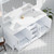 Lexora Jacques 72 in. W White Bath Vanity Cabinet, Cultured Marble Top, Faucet Set, and 28 in. Mirror