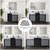Lexora Zilara 72 inch W Black and Grey Double Sink Vanity Cabinet, Castle Grey Marble Top and 28 in Mirrors