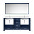 Lexora Jacques 72 in. W Navy Blue Double Sink Vanity Cabinet, White Quartz Top, Faucet Set, and 28 in. Mirror