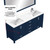 Lexora Jacques 72 in. W Navy Blue Bath Vanity Cabinet, Cultured Marble Top, Faucet Set, and 28 in. Mirror