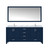 Lexora LJ342272DEDSM70F Jacques 72 in. W Navy Blue Double Sink Vanity Cabinet, Carrara Marble Top, Faucet Set, and 28 in. Mirror
