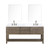 Lexora Norwalk 72 inch W Grey Oak Double Sink Vanity Cabinet, Carrara Marble Top, Faucet Set, and 34 in Mirrors
