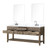 Lexora LVN72DR111 Norwalk 72 inch W Grey Oak Double Sink Vanity Cabinet, Carrara Marble Top, Faucet Set, and 34 in Mirrors