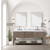 Lexora LVN72DR111 Norwalk 72 inch W Grey Oak Double Sink Vanity Cabinet, Carrara Marble Top, Faucet Set, and 34 in Mirrors