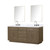 Lexora  LVA72DR111 Abbey 72 in W x 22 in D Grey Oak Double Bath Vanity, Carrara Marble Top, Faucet Set, and 34 in Mirrors