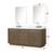 Lexora LVA72DR111 Abbey 72 inch W Grey Oak Double Sink Vanity Cabinet, Carrara Marble Top, Faucet Set, and 34 in Mirrors