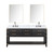 Lexora Norwalk 72 inch W Black Oak Double Sink Vanity Cabinet, Carrara Marble Top, Faucet Set, and 34 in Mirrors