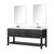 Lexora Norwalk 72 inch W Black Oak Double Sink Vanity Cabinet, Carrara Marble Top, Faucet Set, and 34 in Mirrors