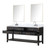 Lexora LVN72DJ111 Norwalk 72 inch W Black Oak Double Sink Vanity Cabinet, Carrara Marble Top, Faucet Set, and 34 in Mirrors