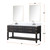 Lexora LVN72DJ111 Norwalk 72 inch W Black Oak Double Sink Vanity Cabinet, Carrara Marble Top, Faucet Set, and 34 in Mirrors