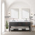 Lexora LVN72DJ111 Norwalk 72 inch W Black Oak Double Sink Vanity Cabinet, Carrara Marble Top, Faucet Set, and 34 in Mirrors