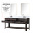 Lexora LVN72DJ111 Norwalk 72 inch W Black Oak Double Sink Vanity Cabinet, Carrara Marble Top, Faucet Set, and 34 in Mirrors