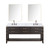 Lexora LVN72DK111 Norwalk 72 inch W Brown Oak Double Sink Vanity Cabinet, Carrara Marble Top, Faucet Set, and 34 in Mirrors