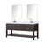 Lexora LVN72DK111 Norwalk 72 inch W Brown Oak Double Sink Vanity Cabinet, Carrara Marble Top, Faucet Set, and 34 in Mirrors