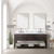 Lexora Norwalk 72 inch W Brown Oak Double Sink Vanity Cabinet, Carrara Marble Top, Faucet Set, and 34 in Mirrors