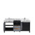 Lexora LZ342272DLISFMC Zilara 72 inch W Black and Grey Double Sink Vanity Cabinet, Castle Grey Marble Top and Chrome Faucet Set
