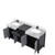 Lexora LZ342272DLISFCM Zilara 72 inch W Black and Grey Double Sink Vanity Cabinet, Castle Grey Marble Top and Matte Black Faucet Set