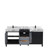 Lexora LZ342272DLISFCM Zilara 72 inch W Black and Grey Double Sink Vanity Cabinet, Castle Grey Marble Top and Matte Black Faucet Set