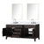 Lexora Laurel 72 inch W Brown Oak Double Sink Vanity Cabinet, Carrara Marble Top, Faucet Set, and 34 in Mirrors
