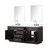 Lexora LVA72DK111 Abbey 72 inch W Brown Oak Double Sink Vanity Cabinet, Carrara Marble Top, Faucet Set, and 34 in Mirrors