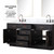 Lexora LVA72DJ111 Abbey 72 inch W Black Oak Double Sink Vanity Cabinet, Carrara Marble Top, Faucet Set, and 34 in Mirrors