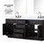 Lexora Abbey 72 inch W Black Oak Double Sink Vanity Cabinet, Carrara Marble Top, Faucet Set, and 34 in Mirrors
