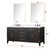 Lexora LVL72DJ111 Laurel 72 inch W Black Oak Double Sink Vanity Cabinet, Carrara Marble Top, Faucet Set, and 34 in Mirrors