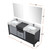 Lexora LZ342272DLISM28FBG Zilara 72 inch W Black and Grey Double Sink Vanity Cabinet, Castle Grey Marble Top, Gun Metal Faucet Set and 28 in Mirrors