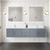 Lexora LVG80DB200 Geneva 80 in. W Dark Grey Wall Mount Double Sink Vanity Cabinet and White Quartz Top