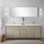 Lexora Lafarre 80 inch W x 20 in D Rustic Acacia Double Sink Vanity Cabinet, White Quartz Top and 70 in Mirror