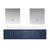 Lexora Geneva 80 in. W Navy Blue Wall Mount Double Sink Vanity Cabinet, Cultured Marble Top, and 30 in. LED Mirrors