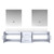 Lexora LVG80DM310 Geneva 80 in. W Glossy White Wall Mount Double Sink Vanity Cabinet, Cultured Marble Top, and 30 in. LED Mirrors