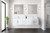 Lexora Geneva 80 in. W Glossy White Wall Mount Double Sink Vanity Cabinet, Cultured Marble Top, and 30 in. LED Mirrors