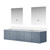 Lexora LVG80DB210 Geneva 80 in. W Dark Grey Wall Mount Double Sink Vanity Cabinet, White Quartz Top, and 30 in. LED Mirrors