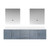 Lexora Geneva 80 in. W Dark Grey Wall Mount Double Sink Vanity Cabinet, Cultured Marble Top, and 30 in. LED Mirrors