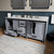Lexora LVZV80DB200 Ziva 80 inch W Dark Grey Double Sink Vanity Cabinet and White Quartz Top