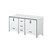 Lexora LVZV80DA200 Ziva 80 inch W White Double Sink Vanity Cabinet and White Quartz Top