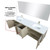 Lexora  LVLY80DRA301 Lancy 80 in W x 20 in D Rustic Acacia Double Bath Vanity, Cultured Marble Top and Chrome Faucet Set