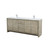 Lexora Lafarre 80 inch W x 20 in D Rustic Acacia Double Sink Vanity Cabinet, White Quartz Top and Chrome Faucet Set