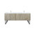 Lexora Lancy 80 inch W x 20 in D Rustic Acacia Double Sink Vanity Cabinet, White Quartz Top and Brushed Nickel Faucet Set
