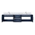 Lexora LVG80DE101 Geneva 80 in. W Navy Blue Wall Mount Double Sink Vanity Cabinet, Carrara Marble Top, and Faucet Set