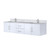 Lexora Geneva 80 in. W Glossy White Wall Mount Double Sink Vanity Cabinet, Carrara Marble Top, and Faucet Set