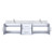 Lexora LVG80DM101 Geneva 80 in. W Glossy White Wall Mount Double Sink Vanity Cabinet, Carrara Marble Top, and Faucet Set